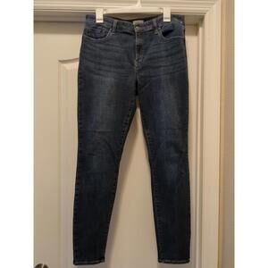 Nordstrom Pistola Dark Wash Mid rise skinny, Indigo slight distressed Sz 31